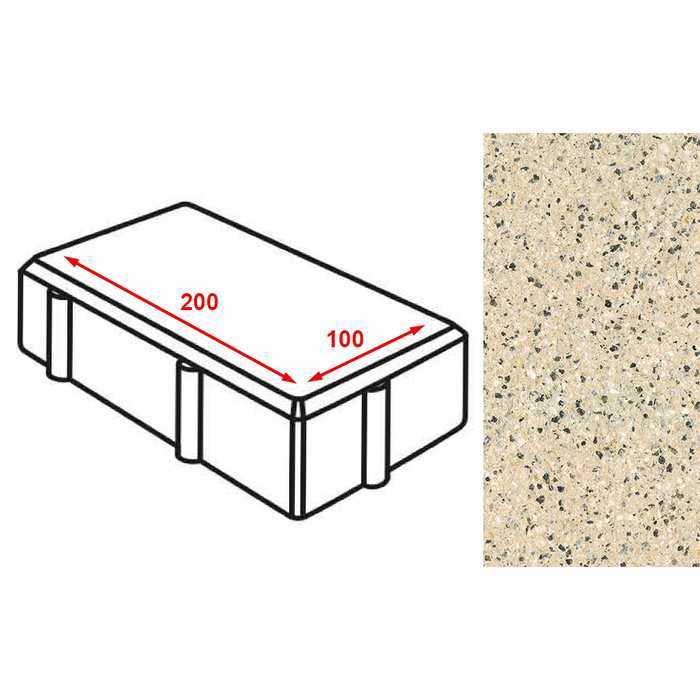 Плитка тротуарная Готика Granite FERRO, брусчатка, Жельтау 200x100x80 мм